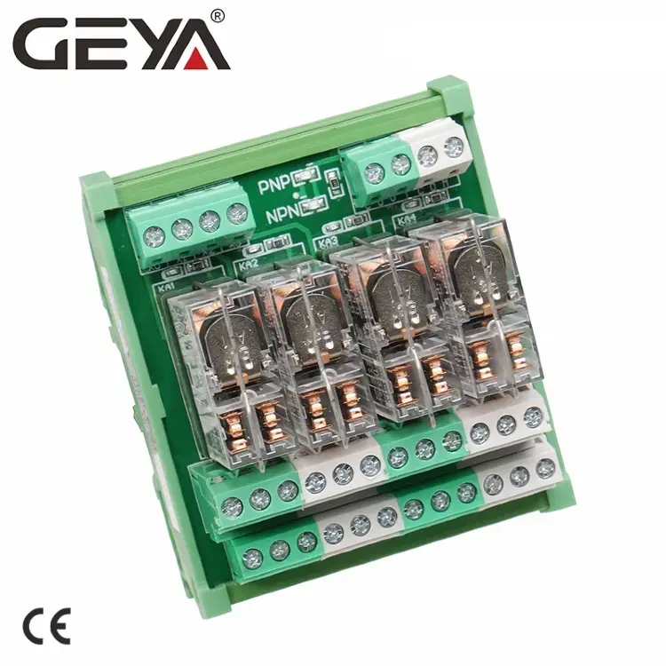 Релейный модуль GEYA 2NG2R 4-канальный DIN 2NO 2NC 12V 24V