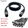 Кабель M12 A 8-контактный разъем папа-мама IP67 ПВХ