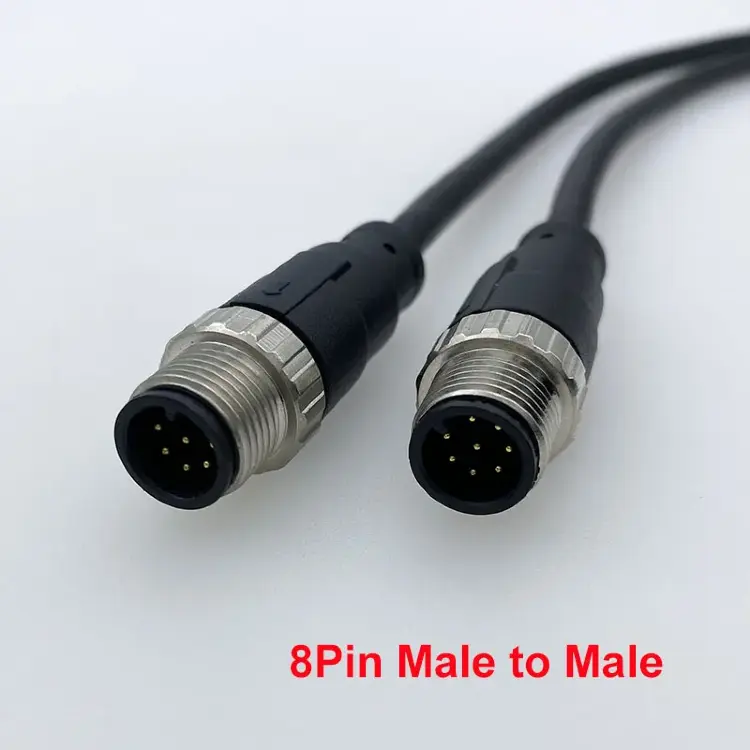 Кабель M12 A 8-контактный разъем папа-мама IP67 ПВХ