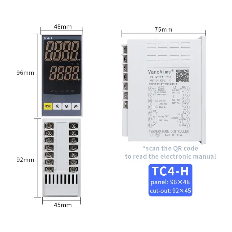 Цифровой термостат TC4S TC4H TC4L TC4M 220В PT100 K терморегулятор