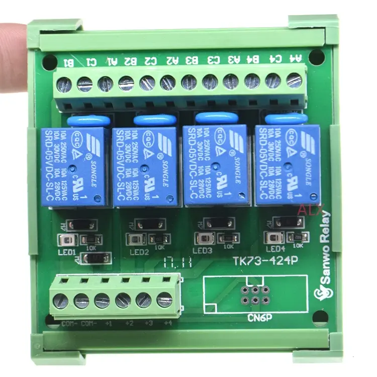 4-канальный релейный модуль DIN SRD-05VDC-SL-C SRD-12VDC-SL-C SRD-24VDC-SL-C 10A 24V