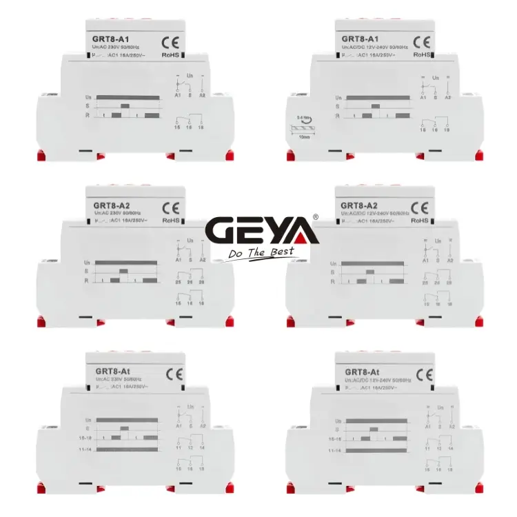Электронное реле таймера GEYA GRT8-A 16A SPDT DIN-рейка 12-240В
