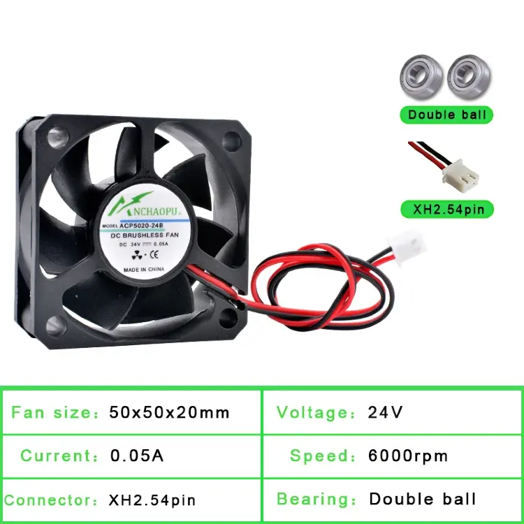 Вентилятор охлаждения ACP5020 50x50x20 мм DC5V/12V/24V