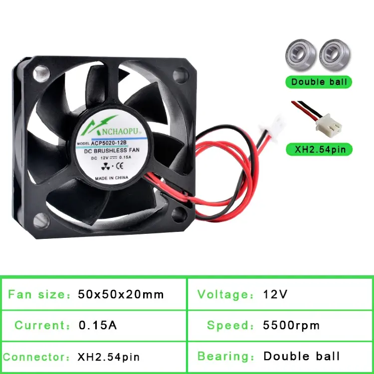 Вентилятор охлаждения ACP5020 50x50x20 мм DC5V/12V/24V