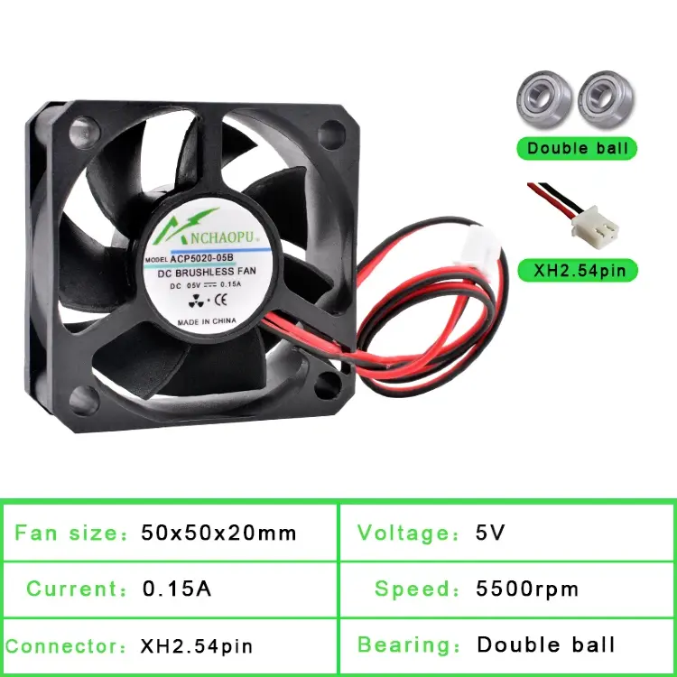 Вентилятор охлаждения ACP5020 50x50x20 мм DC5V/12V/24V