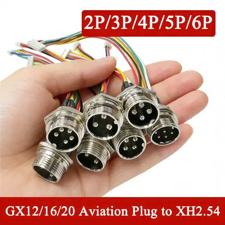 Кабель-переходник GX12 GX16 GX20 на XH2.54 M12, авиационный разъем, 3-6 контактов, 15-30 см