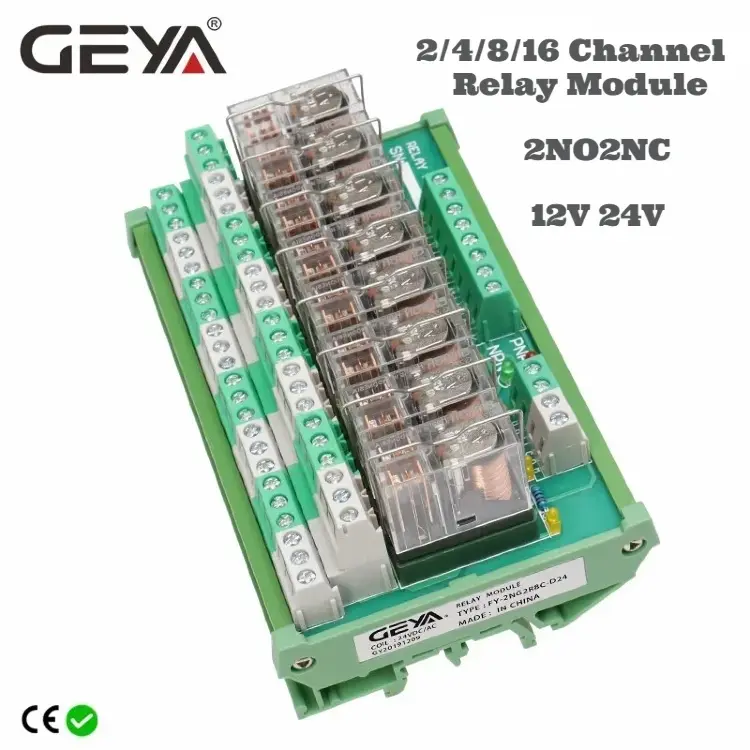 Релейный модуль GEYA 2NG2R 2/4/8/16-канальный 2NO 2NC 12V 24V AC DC