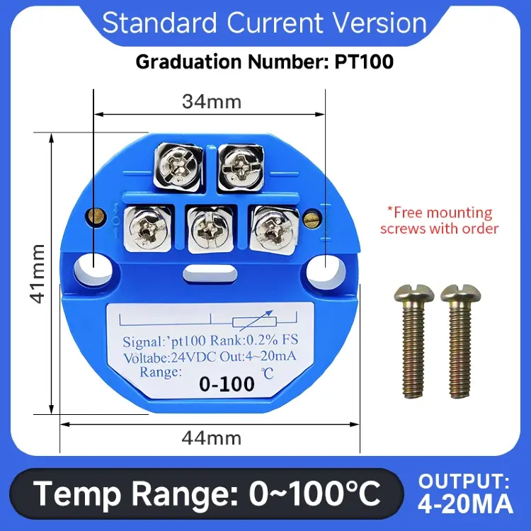 Преобразователь PT100 4-20mA DC24V, датчик температуры RTD