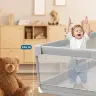 Детский манеж IMBABY светло-серый с кольцом и барьером