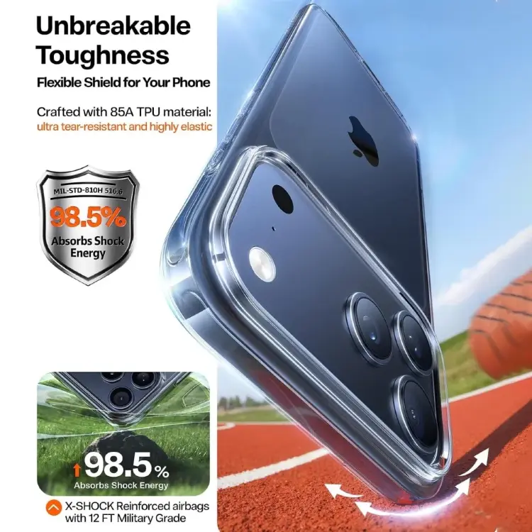 Прозрачный чехол для iPhone с защитой от пожелтения