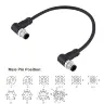 Разъем M12 датчика 4/5/8/12-контактный с кабелем PUR/PVC 1-3м