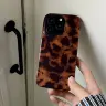Ретро-чехол для iPhone с лазерной текстурой и леопардовым принтом