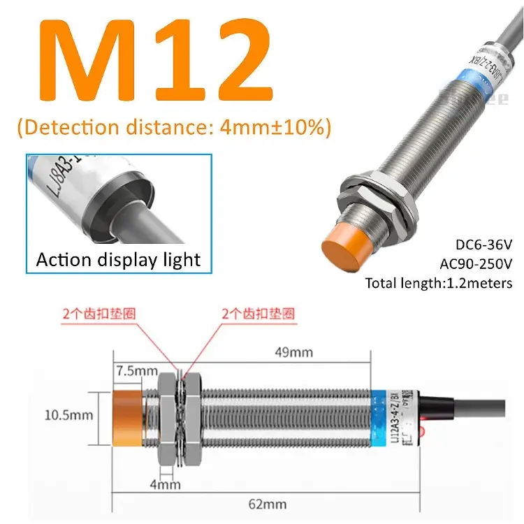 Индуктивный датчик приближения M8 M12 M18 M30, NPN PNP, 12В/110В