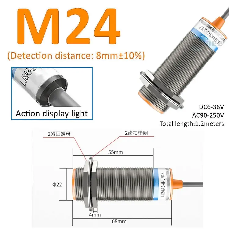 Индуктивный датчик приближения M8 M12 M18 M30, NPN PNP, 12В/110В