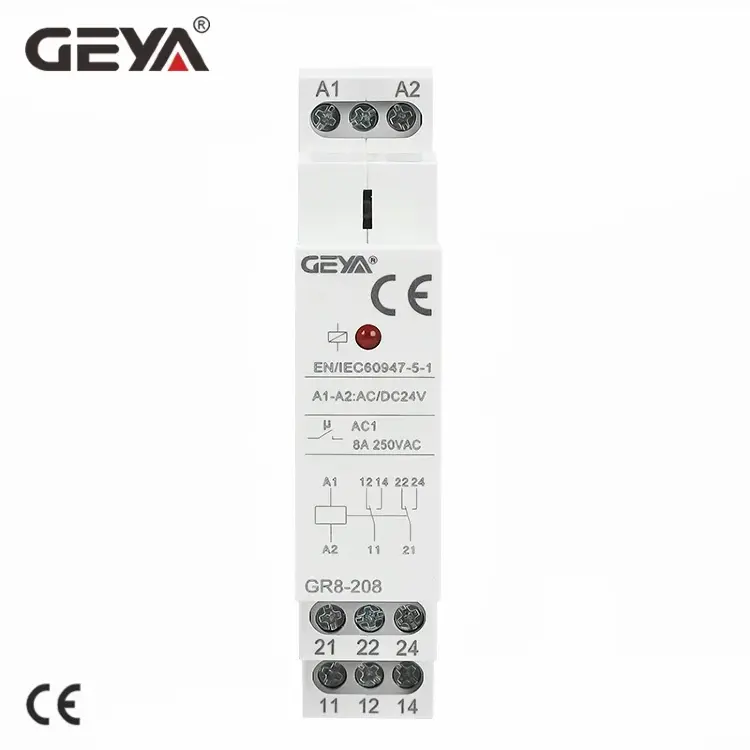 GEYA GR8 DIN промежуточное реле AC/DC 12V 24V 48V 1SPDT 2SPDT 3SPDT