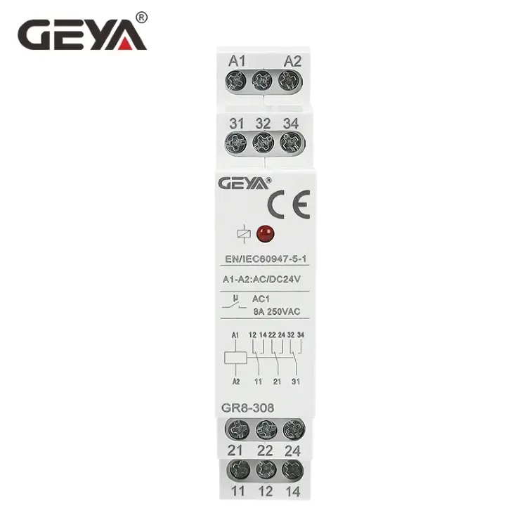 GEYA GR8 DIN промежуточное реле AC/DC 12V 24V 48V 1SPDT 2SPDT 3SPDT