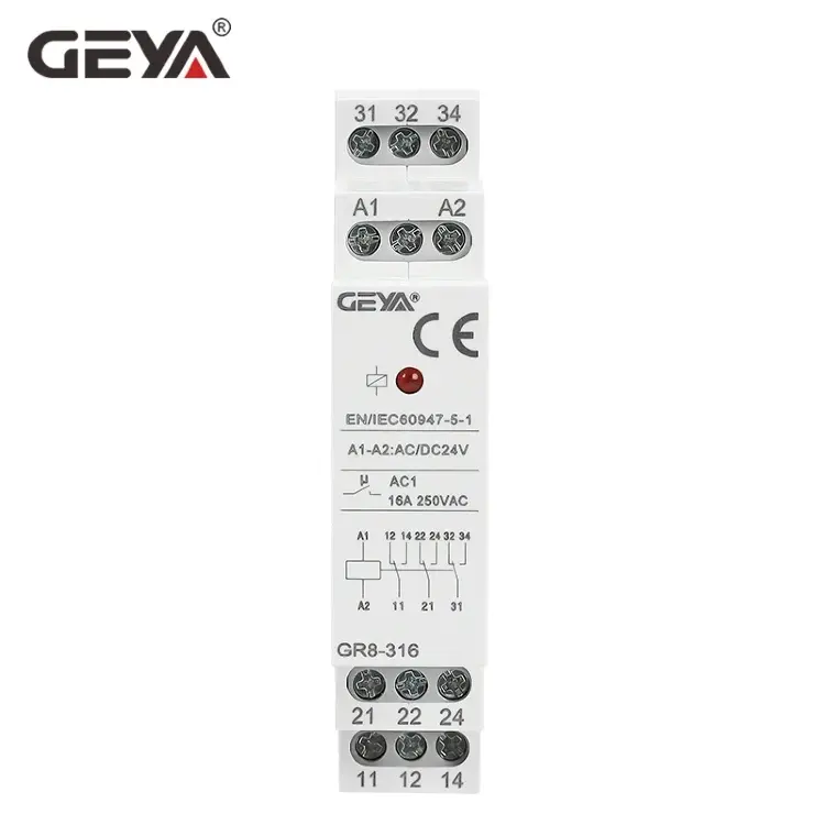 GEYA GR8 DIN промежуточное реле AC/DC 12V 24V 48V 1SPDT 2SPDT 3SPDT