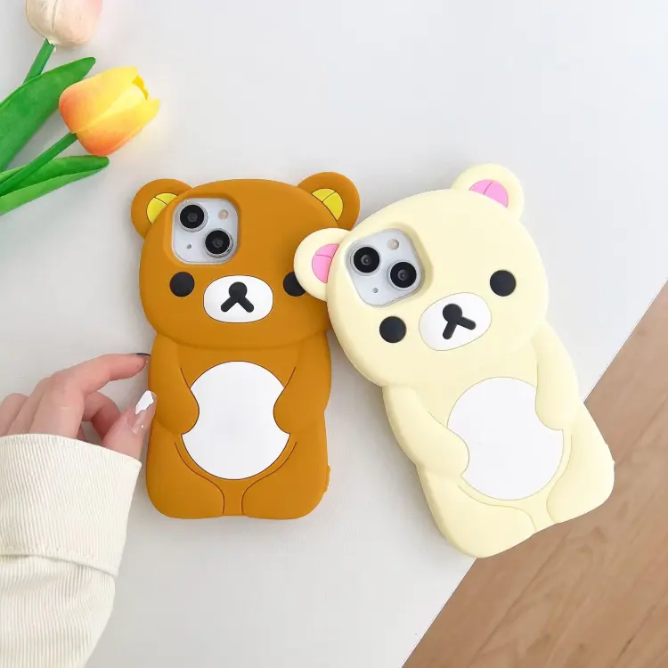 Мягкий силиконовый чехол для iPhone с рисунком Рилаккума