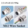 M12 соединительный кабель IP67 2-17 контактов водонепроницаемый разъем 30 см