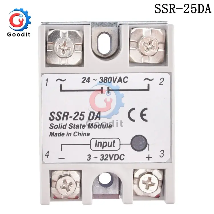Твердотельное реле SSR-10DA SSR-25DA SSR-40DA 10А 25А 40А 3-32В DC 24-380В AC