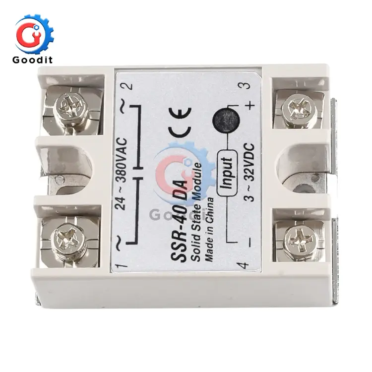 Твердотельное реле SSR-10DA SSR-25DA SSR-40DA 10А 25А 40А 3-32В DC 24-380В AC