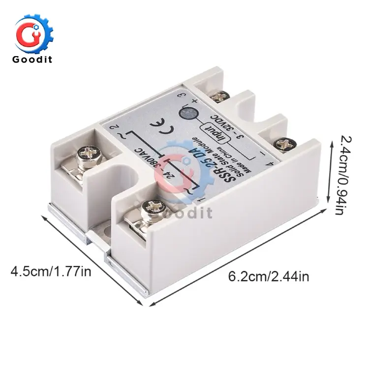 Твердотельное реле SSR-10DA SSR-25DA SSR-40DA 10А 25А 40А 3-32В DC 24-380В AC