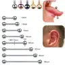 Титановые пирсинги для языка и ушей 14G, набор 5 шт