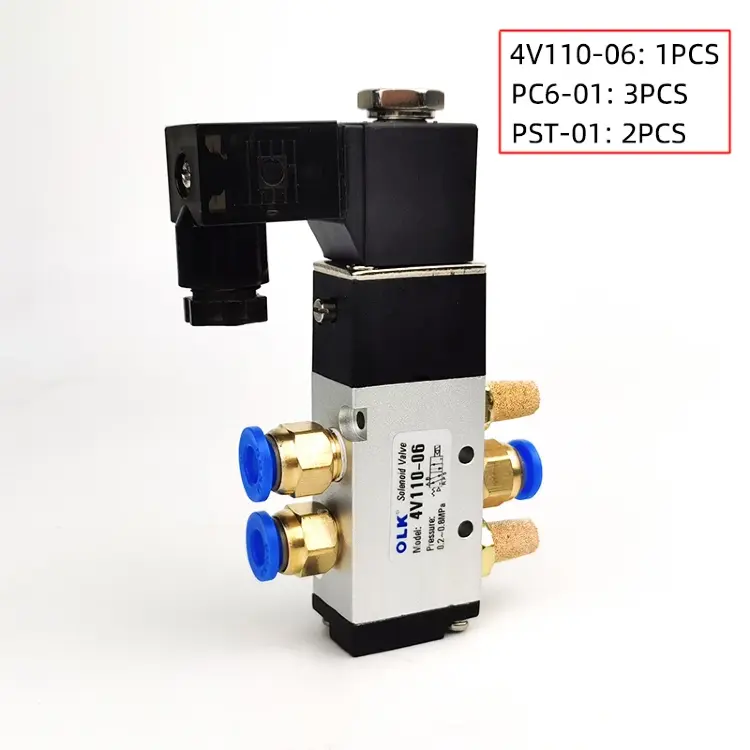 Пневматический электромагнитный клапан 4V 1/8-8 мм DC24V/DC12V/AC110V
