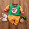 Зелёный с жёлтым и красным / 6-9M 73CM