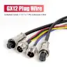 Кабель-разъем GX12 M12 штекер-гнездо 2-7 контактов 5А