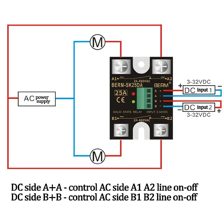 Твердотельное реле SK40DA однофазное DC-управление AC DA