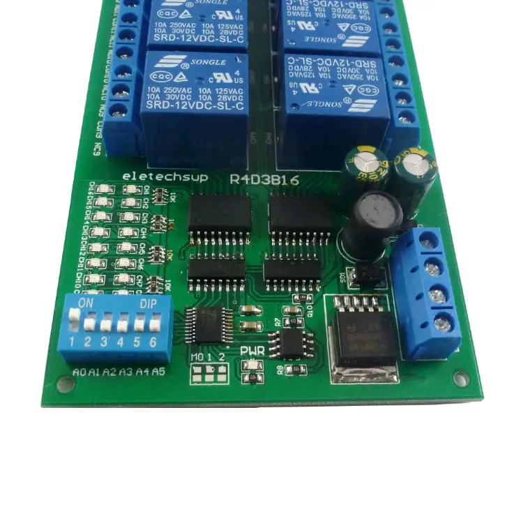Модуль расширения ПЛК 16 каналов 12В 10А RS485 Modbus RTU релейный