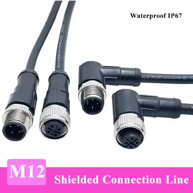 Водонепроницаемый разъем M12 IP67 сигнальный кабель