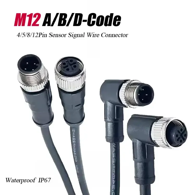 Водонепроницаемый разъем M12 IP67 сигнальный кабель