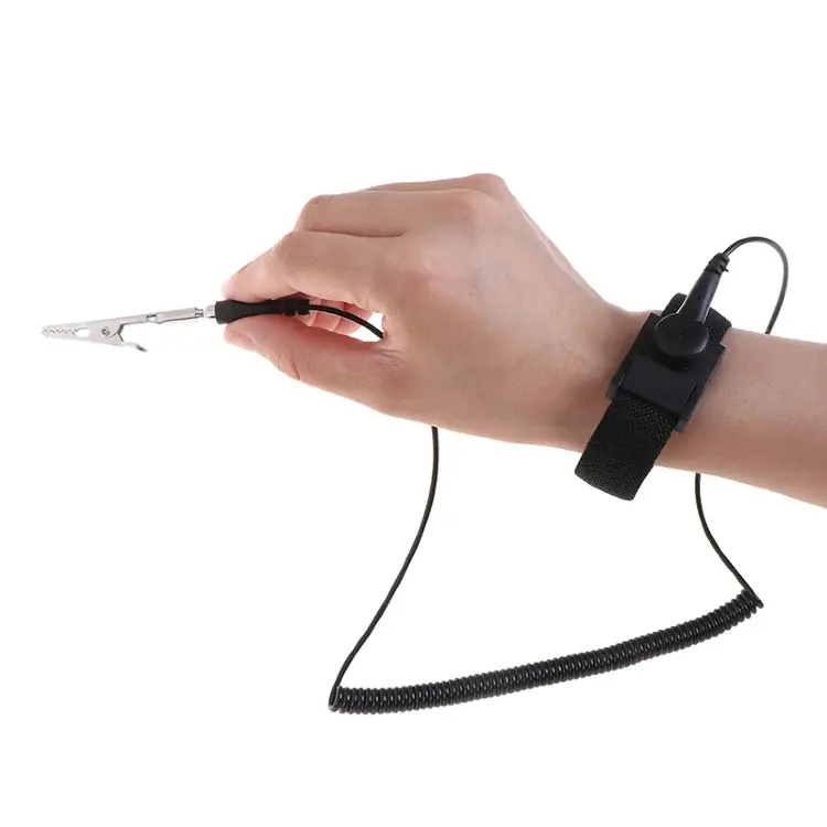 Антистатический браслет ESD с регулируемым ремешком и заземлением
