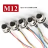 Водонепроницаемая панельная розетка M12 IP68 на 4/5/8/12 контактов с кабелем 20см