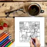 Книжка-раскраска для взрослых «Собаки» 28 страниц
