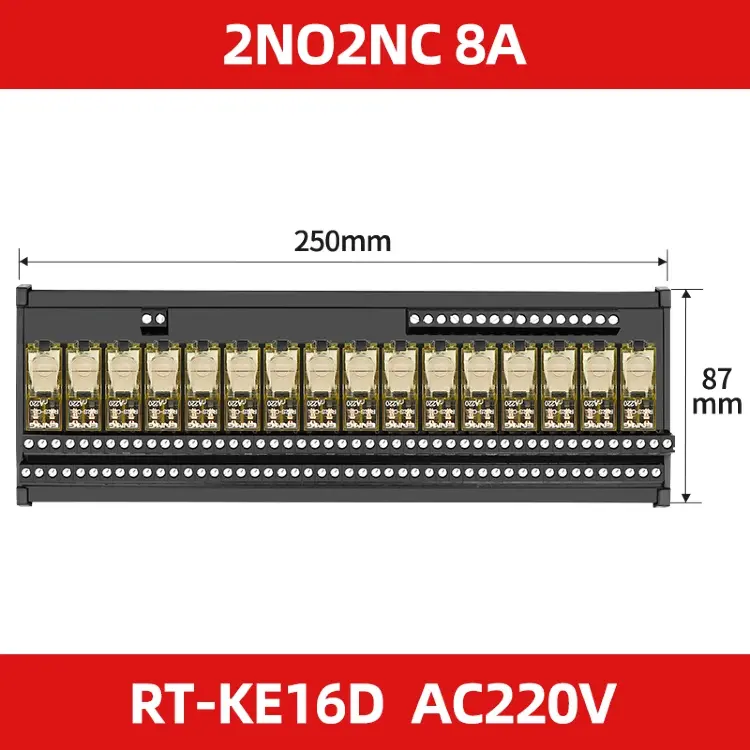 Релейный модуль RJ1S RJ2S 16-канальный 16A 24В DIN-рейка
