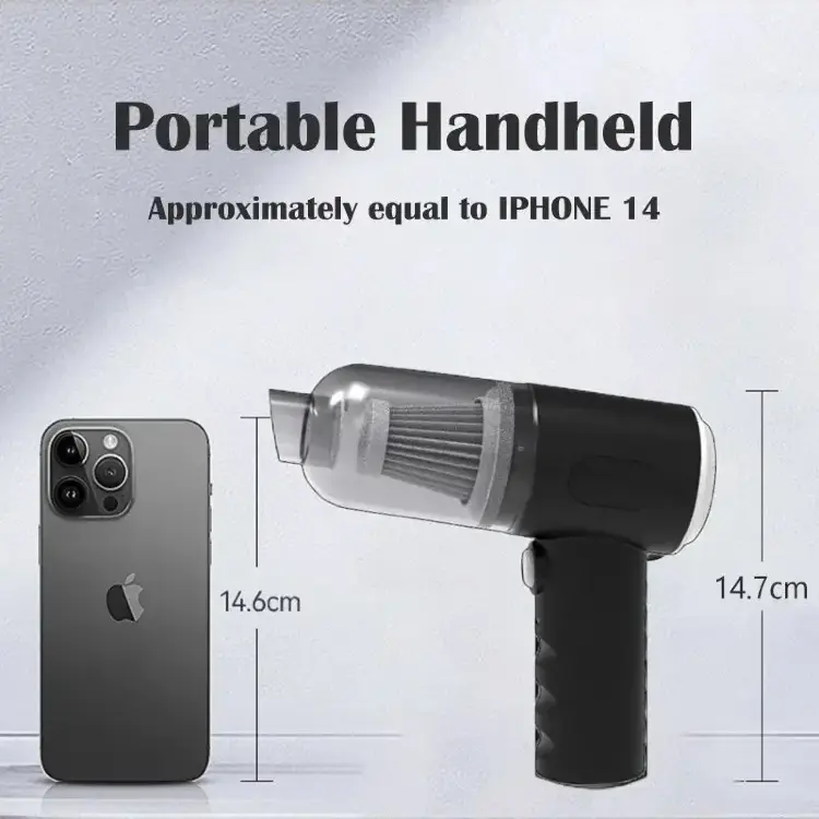 Портативный автомобильный пылесос 9000Pa с USB зарядкой