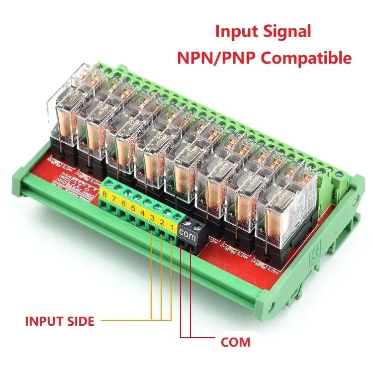 Релейный модуль усилитель сигнала PLC 2-16 канал 5A 10A 16A 12V 24V NPN/PNP DIN-рейка