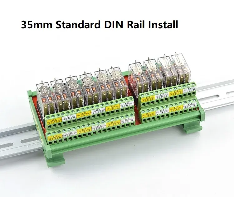 Релейный модуль усилитель сигнала PLC 2-16 канал 5A 10A 16A 12V 24V NPN/PNP DIN-рейка