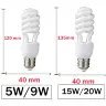 Энергосберегающая спиральная лампа E27 5W светодиодная