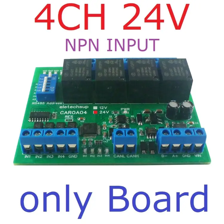 Релейный модуль RS485 Modbus RTU 12В/24В 4-16 каналов DI-DO NPN/PNP
