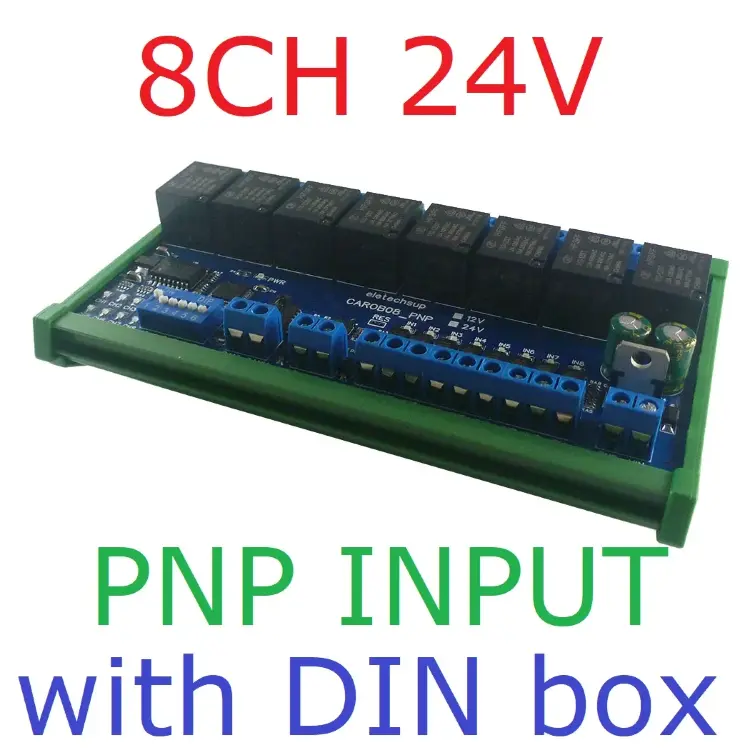 Релейный модуль RS485 Modbus RTU 12В/24В 4-16 каналов DI-DO NPN/PNP