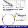 Бронированная термопара типа K WRNK-191, гибкий датчик температуры 0-1100°C