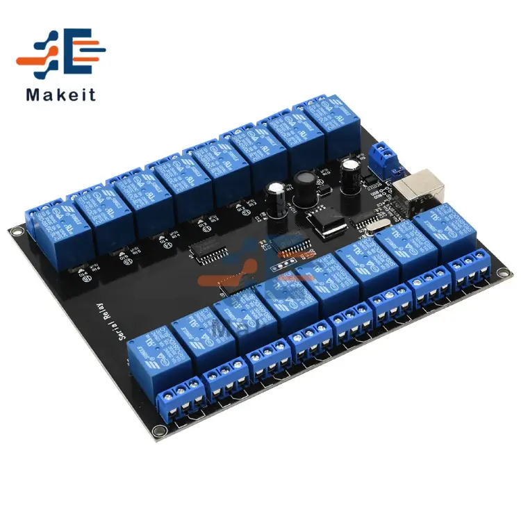 Релейный модуль 16-канальный DC 7V-38V 10A 250V USB 24V