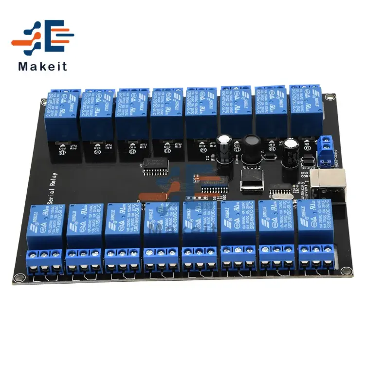 Релейный модуль 16-канальный DC 7V-38V 10A 250V USB 24V