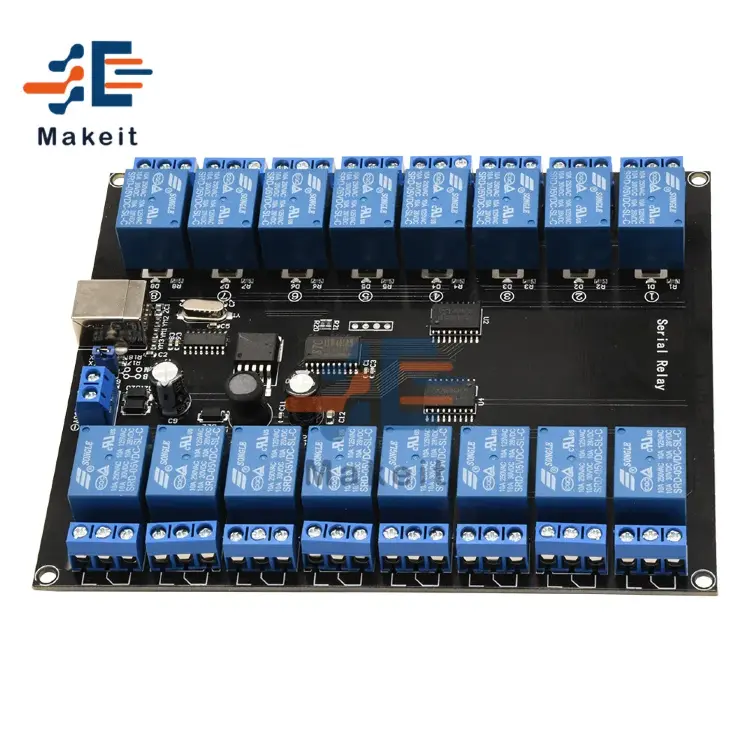 Релейный модуль 16-канальный DC 7V-38V 10A 250V USB 24V