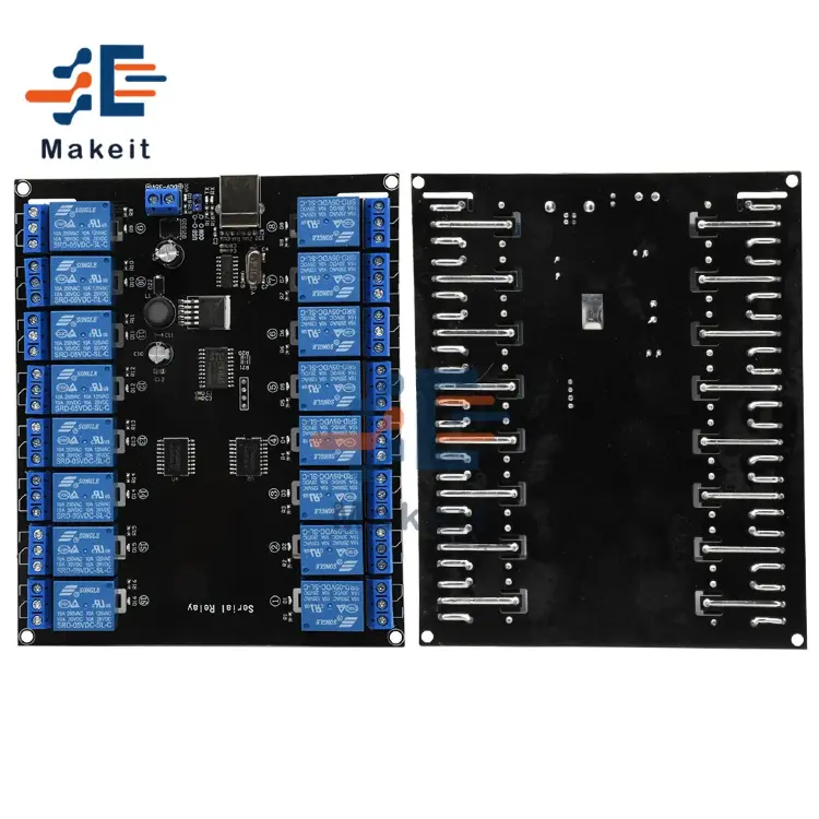 Релейный модуль 16-канальный DC 7V-38V 10A 250V USB 24V