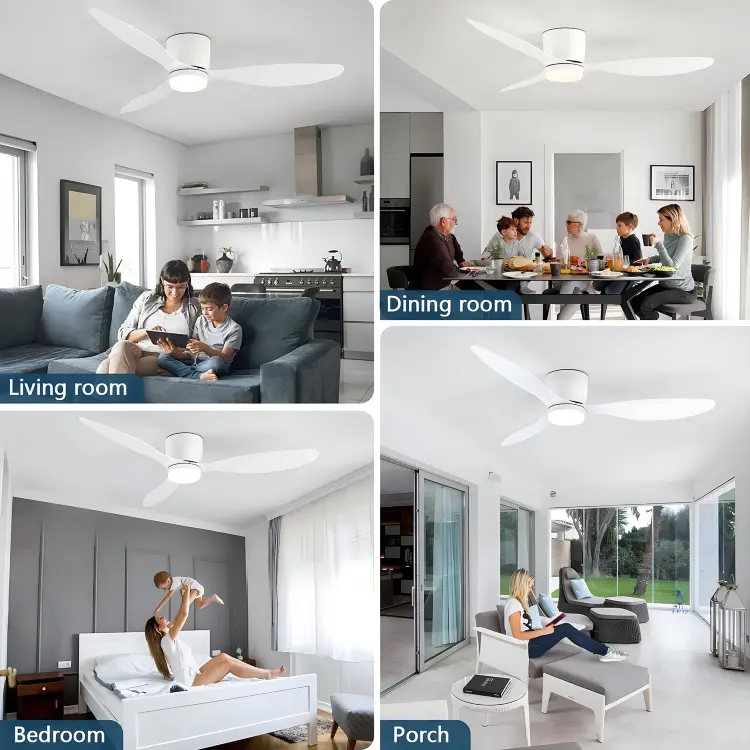 Потолочный вентилятор с LED подсветкой 6-скоростной реверсивный DC мотор 3CCT пульт ДУ